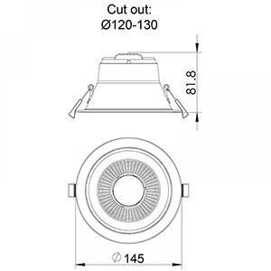 LED downlighter zwart reflector 3CCT 15W - Afbeelding 4