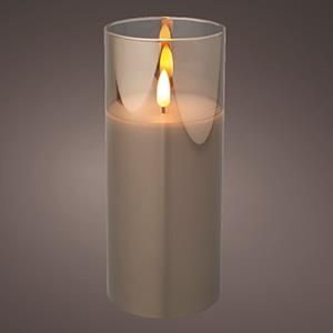 LED flakkerkaars 7,5x15cm witte echte wax
