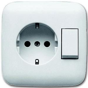 Busch Jaeger WIT inbouw combinatie 1polig/wissel RA