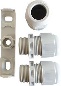 Kabeldoos WISKA 407 + 3 wartels M20 IP67 grijs - Afbeelding 2