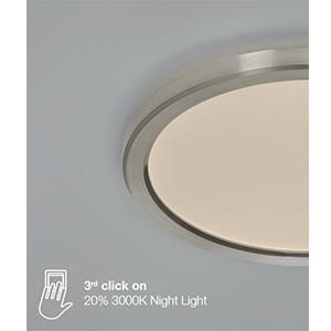 LED Plafonniere Oja 42 zwart 19W 3000K/ 4000K 42cm - Afbeelding 2