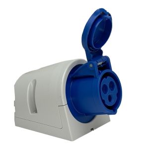 CEE 3P/16A/230V opbouw wcd blauw