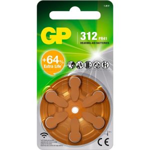GP gehoor batterij ZA312 blister(6)