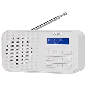 Radio DAB+ 230v of batterij + dual wekfunctie wit