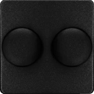 Kopp HK05 mat zwart afdekplaat + knop DUO dimmer