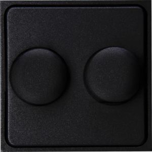 Kopp HK07 PURE mat zwart afdekplaat + knop DUO dimmer