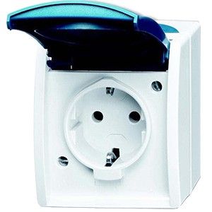 Busch Jaeger SWD opbouw stopcontact wcd RA blauw