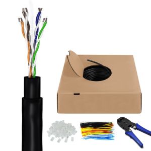 UTP CAT6 box 100m zwart massief OUTDOOR set