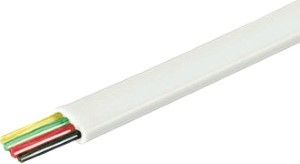 Telefoonsnoer 4 ader plat wit