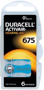 Duracell gehoor batterij 675 blister(6)