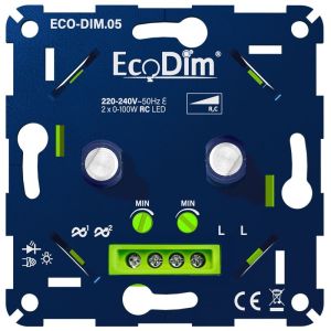 LED dimmer DUO 2-100W EcoDim fase afsnijding