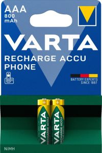 Varta NiMH oplaadbare batterij AAA 800mA PHONE blister(2)