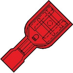 Kabelschoen vlaksteker female iso rood 6.3x0.8mm