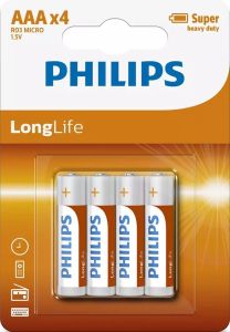 Philips Longlife batterij AAA blister(4)