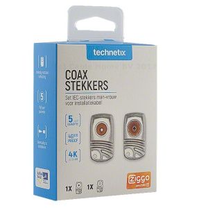 Coax IEC connector haaks metaal 4G set 2 stuks M+F