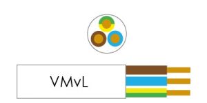 Kabel H05VV-F VMVL rond 3x1qmm wit