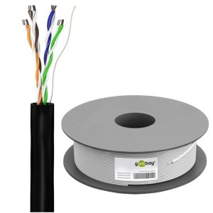 UTP CAT5E 4x2 AWG24 100m zwart massief OUTDOOR
