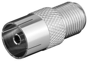 F-connector verbinder female - coax IEC female