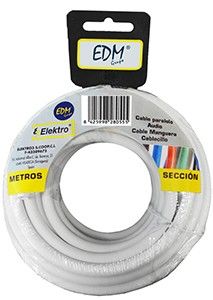 Kabel H03VV-F VMVS rond 2x1qmm wit 10m