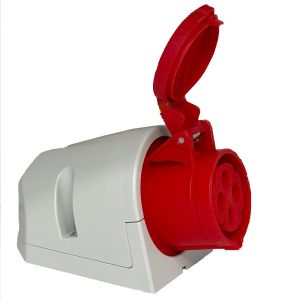 CEE 4P/32A/400V opbouw wcd rood