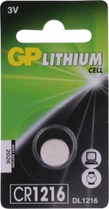GP CR1216 lithium knoopcel batterij 3V blister(1)