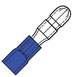 Kabelschoen rondsteker male blauw 5mm