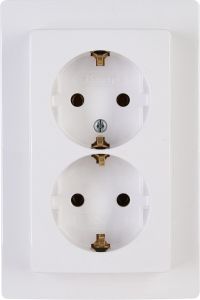 Kopp HK05 arctic wit inbouw stopcontact wcd RA dubbel