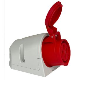 CEE 4P/16A/400V opbouw wcd rood