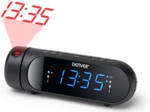 Wekkerradio met projectie LED dual alarm zwart + USB poort