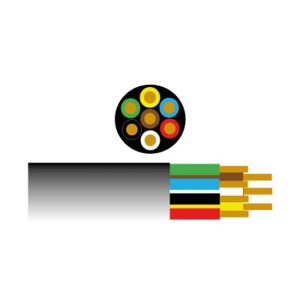 Kabel H07RN-F voor aanhanger rond 7x0,75qmm zwart 5m
