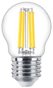 Philips LED kogel E27 3,4-40W 2700K filament helder dimbaar