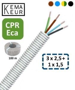 Installatiebuis flexibel 5/8 (16mm) bedraad grijs 100m