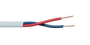 Thermostaat kabel 2x0.8qmm wit rond massief