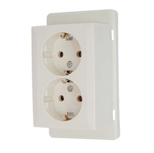 Deksel met dubbel stopcontact RA voor lasdoos creme POWER