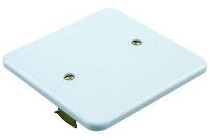 Blindplaat vierkant met schroefklemmen wit 80mm