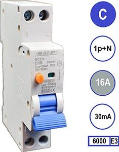 Aardlekautomaat 16A C kar 30mA 2p SEP