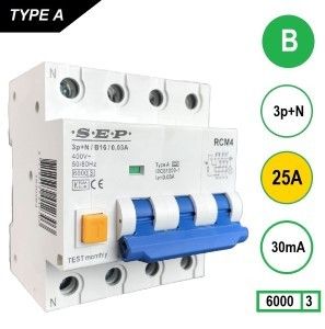 Aardlekautomaat 25A B kar 30mA 4p SEP