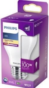 Philips LED GLS E27 10,5-100W 2700K filament mat blister