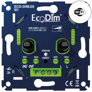 LED dimmer DUO 0-100W EcoDim fase afsnijding - WiFi