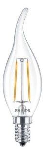 Philips LED tipkaars E14 2-25W 2700K filament helder
