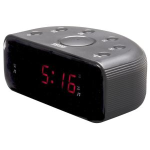 Wekkerradio LED FM zwart dual alarm