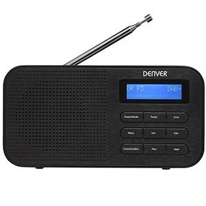 Radio DAB+ 230v of batterij + dual wekfunctie zwart