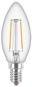 Philips LED kaars E14 2-25W 2700K filament helder