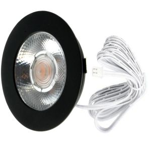 LED meubelspot 3W 2700K 62mm rond zwart