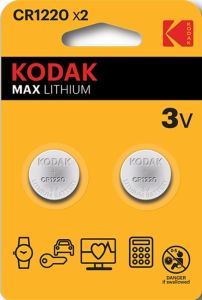 Kodak CR1220 lithium knoopcel batterij blister(2)