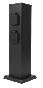Tuinpaal met 4 stopcontacten IP44 40cm zwart