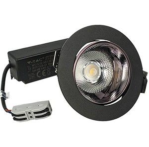 LED COB downlighter zwart 10W 3000K verstelbaar