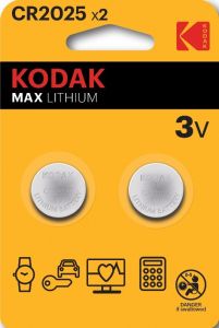 Kodak CR2025 lithium knoopcel batterij blister(2)