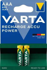 Varta NiMH oplaadbare batterij AAA 800mA blister(2)