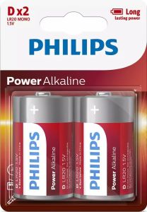 Philips Power Alkaline batterij D blister(2)